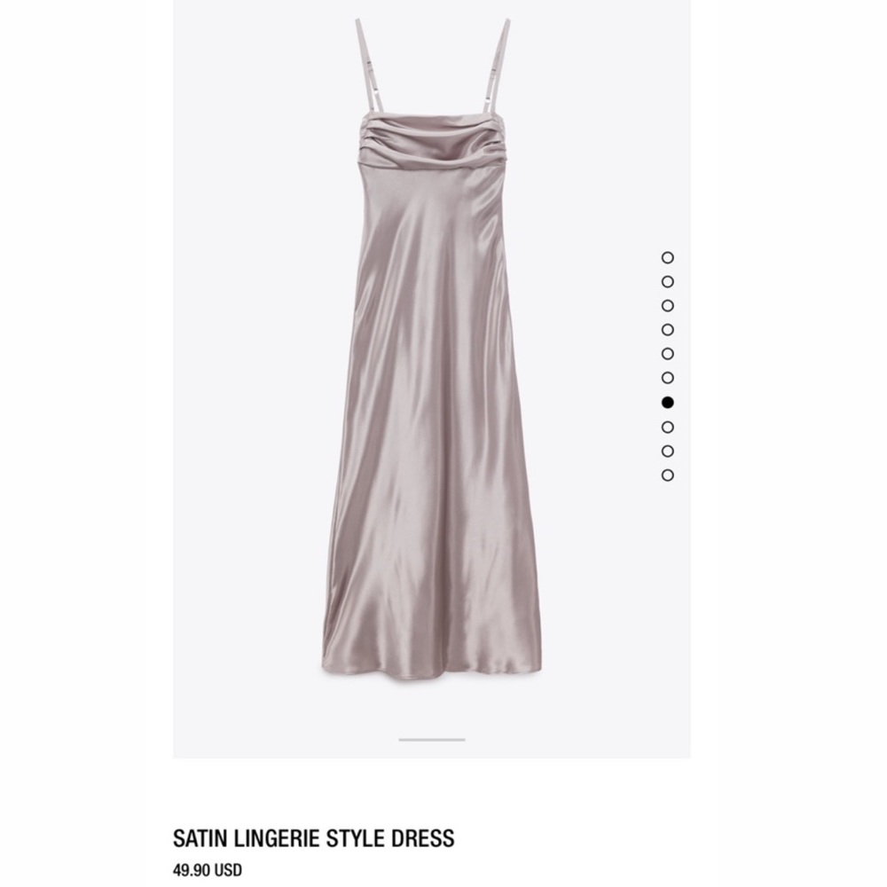 ZARA Lavender Chrome Satin Lingerie Style Slip Dress 💜